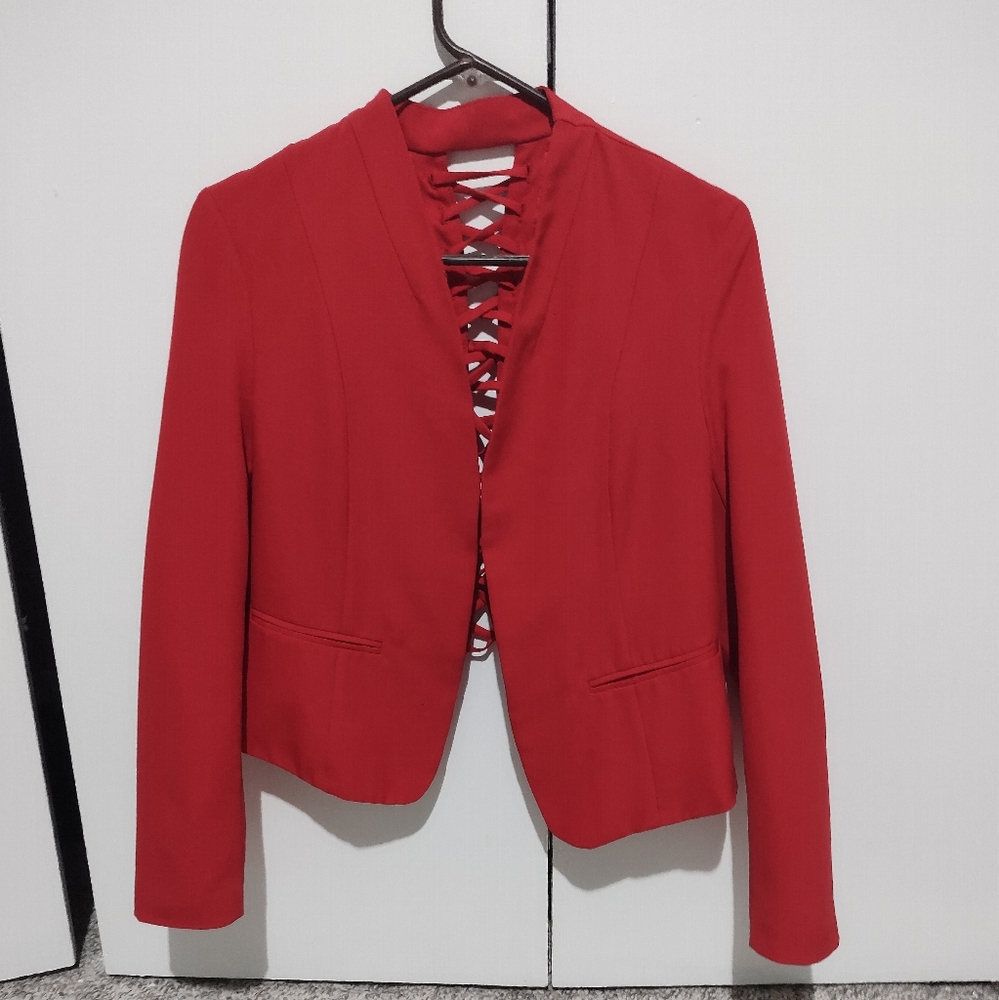 Red women's fashion blazer
